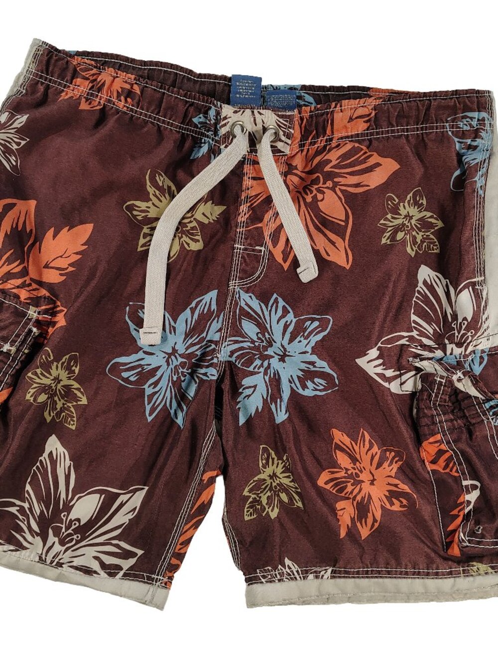 Men's Large Multicolor Floral Tropical Themed No Boundaries Swimshorts